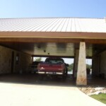 Truck parked under roof